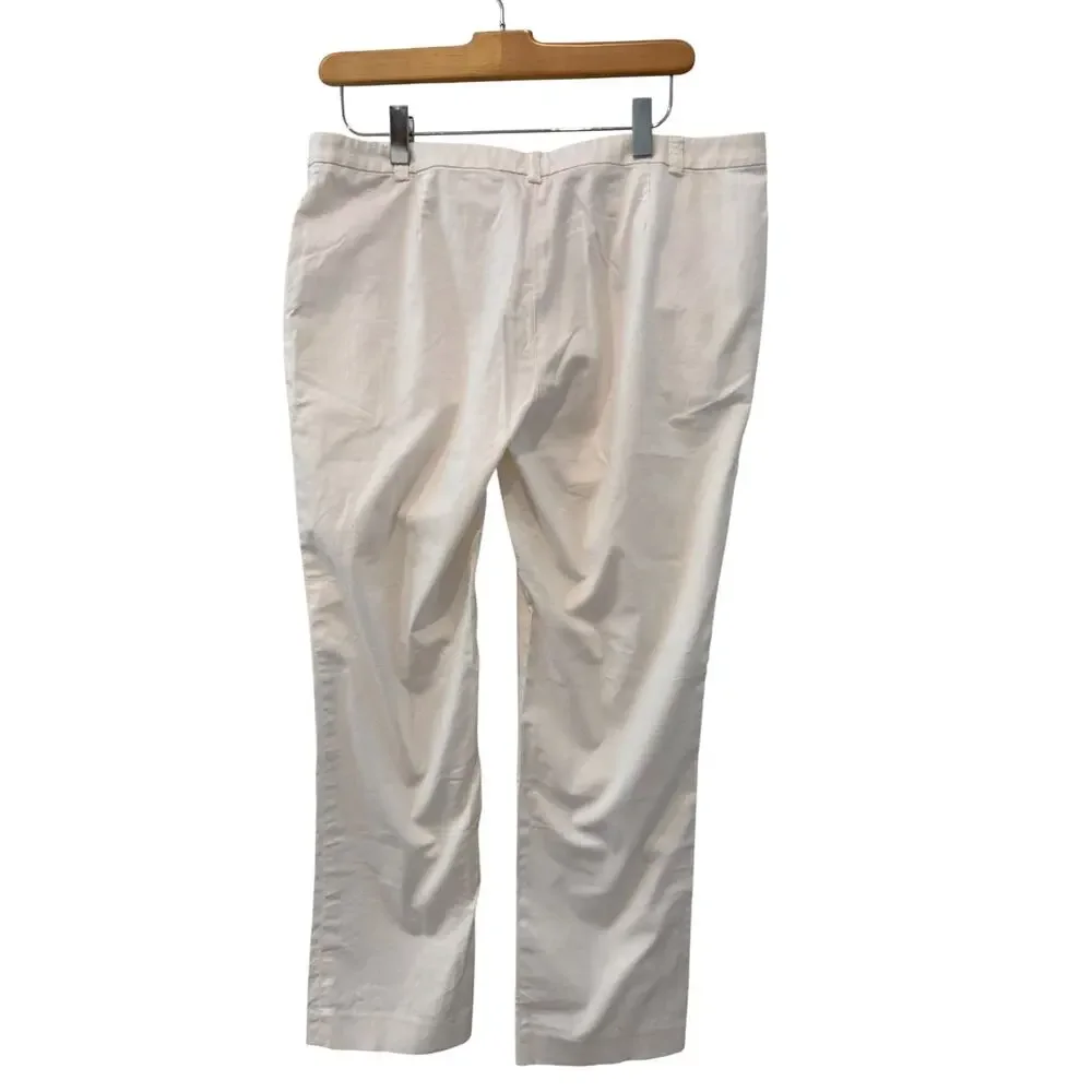 Tory Burch Tailored Cropped Cotton Pants Crisp White 8